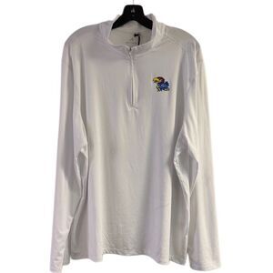 NWT Antigua Kansas Jayhawks Mock Neck Quarter Zip Shirt Size XL